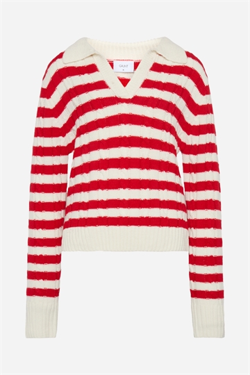 Grunt Fany Polo Knit - Off White / Red